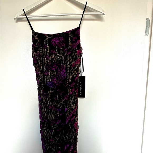 John Richmond Strapless Purple and Black Dress - Picture 4 of 7